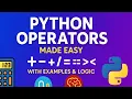 Python Operators Tutorial 2025 Learn Arithmetic Comparison Logical Assignment Bitwise Operato