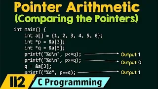 Pointer Arithmetic Comparing the Pointers