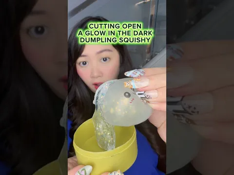 CUTTING OPEN A GLOW IN THE DARK DUMPLING SQUISHY 😍✨| Klara Tania #shorts