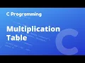 Create Multiplication Table Using For Loop C Programing Tutorial Print Multiplication Table
