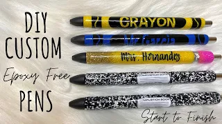 DIY Custom Pens School Themed Pens Epoxy Free