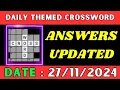 Daily Themed Crossword Puzzle Answers - TV Wednesdays November 27 2024