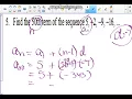 Algebra 2 ch 9 Sequences Series review