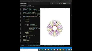 Draw an animated shape Using circle Python Turtle0