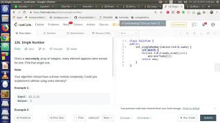 136 Single Number leetcode code explanation top 100 questions