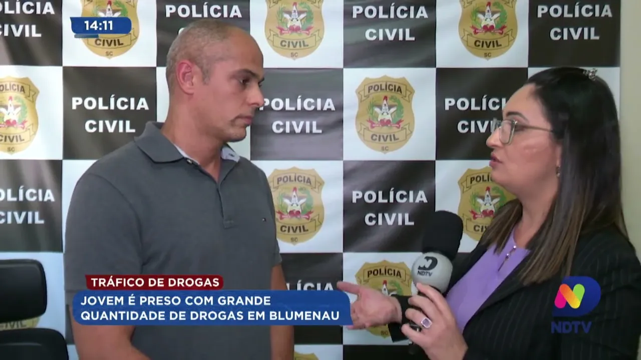 Tráfico de drogas: jovem é preso com grande quantidade de drogas em Blumenau