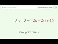 Solve - 5x-3 -2x 15 Linear Equation Solution Tiger Algebra