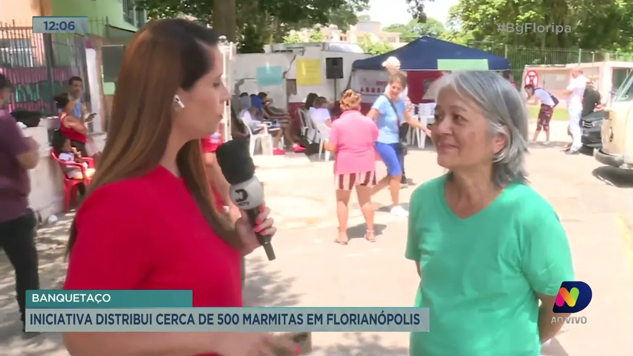 'Banquetaço' distribui cerca de 500 marmitas em Florianópolis