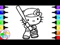 Coloring Hello Kitty Baseball Player Coloring Pages Sanrio Hello Kitty Coloring Book Pages Art