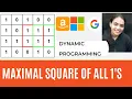 Maximal square Dynamic programming Leetcode Largest Square Submatrix of all 1 s