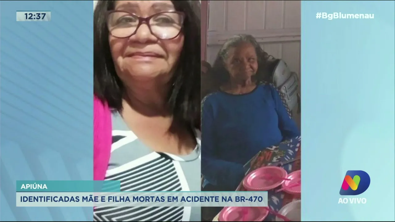 São identificadas mãe e filha mortas em acidente na BR-470, em Apiúna