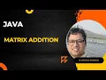 Matrix Addition 2D Array Java Venugopal Narsingoju