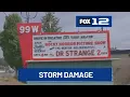 Abandoned theater building at Newberg s 99W Drive-In heavily damaged by storm