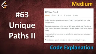 Unique Paths II Live Coding with Explanation Leetcode - 63