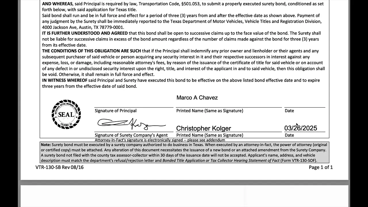 How to Execute Your Surety Bond
