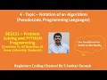 Algorithms using Pseudocode and Programming Languages with examples GE3151 - PSPP Tamil 4