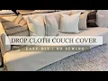 Couch Cover Using Drop Cloth No Sewing