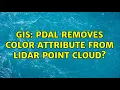 GIS PDAL removes color attribute from LiDAR point cloud
