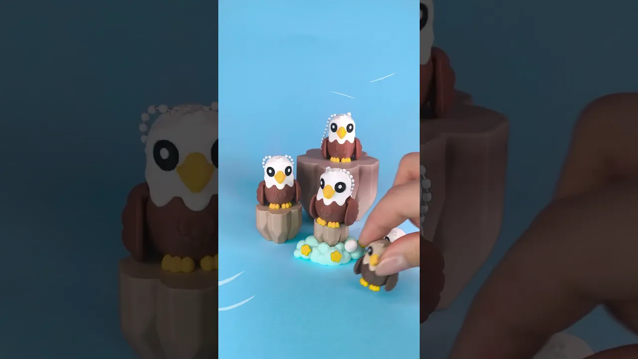 Cloud & Rock Diorama For Cute Flexi Eagle