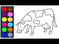 How to Draw Cow Coloring Pages for Kids - Colouring Book for Kids