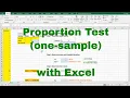 Excel - One-Sample Proportion Test Score test and Wald Test