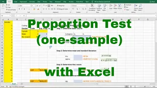 Excel - One-Sample Proportion Test Score test and Wald Test