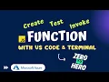 How to create test debug log publish a Azure function with Visual Studio Code VS Code
