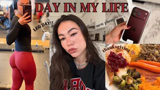 SPEND A WHOLE DAY WITH ME | glute workout, thanksgiving, new phone!