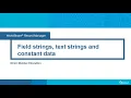 Field strings text strings and constant data