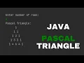 Java printing Pascal Triangle
