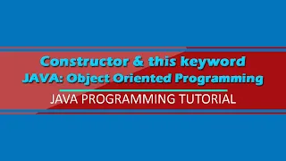 Java Constructor this keyword Object Oriented Programming Tutorial Tagalog Filipino