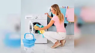 Review Housoutil Foldable Portable Washing Machine Compact Washer with Timer Touchscreen Ligh