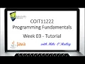 COIT11222 Programming Fundamentals - Week 03 On-Line Tutorial Class recording