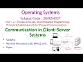 Communication in Client Server Systems-Operating Systems-Unit-2-20A05402T