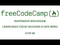 FreeCodeCamp RESPONSIVE WEB DESIGN LEARN BASIC CSS BY BUILDING A CAFE MENU STEP 58