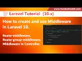 Laravel 10 - How to create and use Middleware in Laravel Laravel middleware tutorial step by step