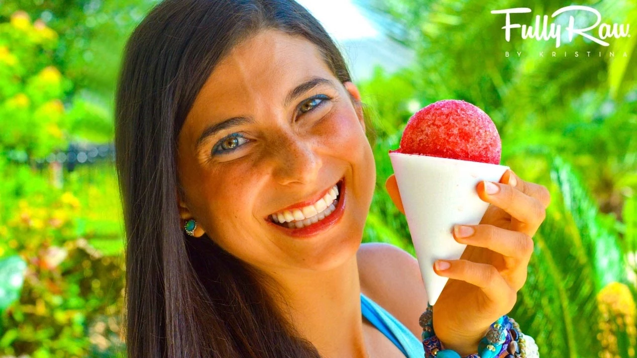 Sweet Watermelon Snow Cones! FullyRaw & Vegan!