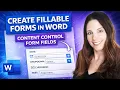 Make Fillable Forms in MS Word - Content Control Form Fields Part 2