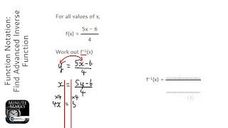 Function Notation Find Advanced Inverse Function Grade 9 - OnMaths GCSE Maths Revision