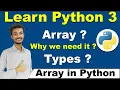 Array in Python in Hindi Urdu Types of Array Python NumPy Package Python Tutorial Cyber Warriors