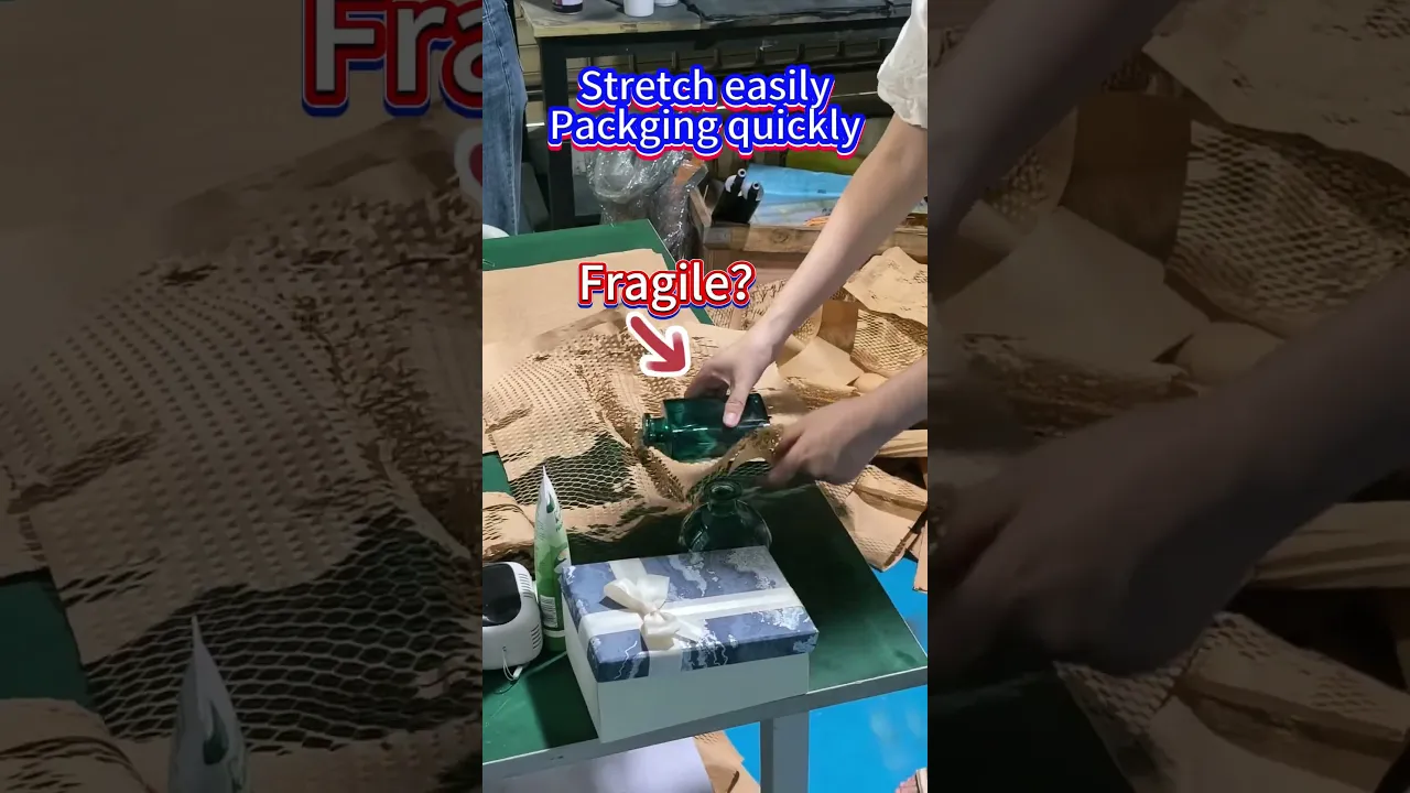 Eco honeycomb wrap, strong cushioning, plastic-free recyclable packing paper