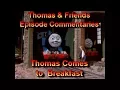 Lagu T\u0026F Episode Commentaries - Thomas Comes to Breakfast