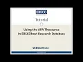 Using the APA Thesaurus in EBSCOhost Research Databases