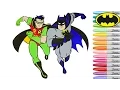 Batman Coloring Book Pages Robin DC Comics Superhero Rainbow Splash