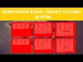 How to make equal height columns in html In Hindi