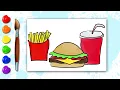 Hamburger Coloring Page Color Time Kids Art