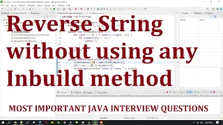 Reverse String without using any inbuild method or function - Java interview questions