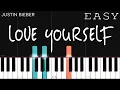 Download Lagu Justin Bieber - Love Yourself | EASY Piano Tutorial