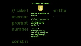 JavaScript Program to Find the Square Root