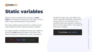 Static variables in Java CodeGym University Course